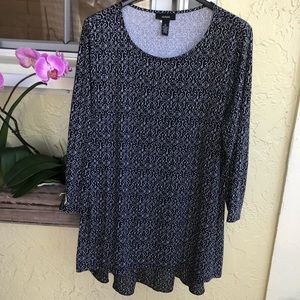 Alfani Tunic Low/High Hem 3/4 Sleeves Size XL